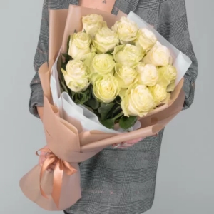  Alanya Çiçekçiler - 15 Adet Beyaz Gül 70 cm