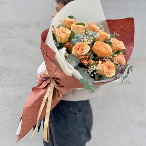  Alanya Çiçekçiler - 11 Adet İthal Cappucino Gül 70cm